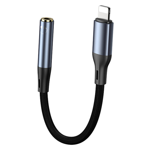 Uniqkart YAU37 15CM Lightning Male to 3.5mm Female AUX Cable Audio Adapter Cord Headphones Earphone Jack for iPhone