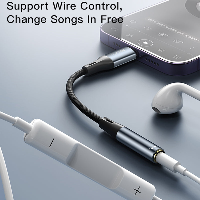 Uniqkart YAU37 15CM Lightning Male to 3.5mm Female AUX Cable Audio Adapter Cord Headphones Earphone Jack for iPhone