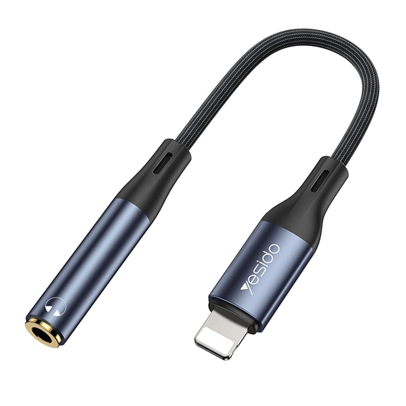 Uniqkart YAU37 15CM Lightning Male to 3.5mm Female AUX Cable Audio Adapter Cord Headphones Earphone Jack for iPhone
