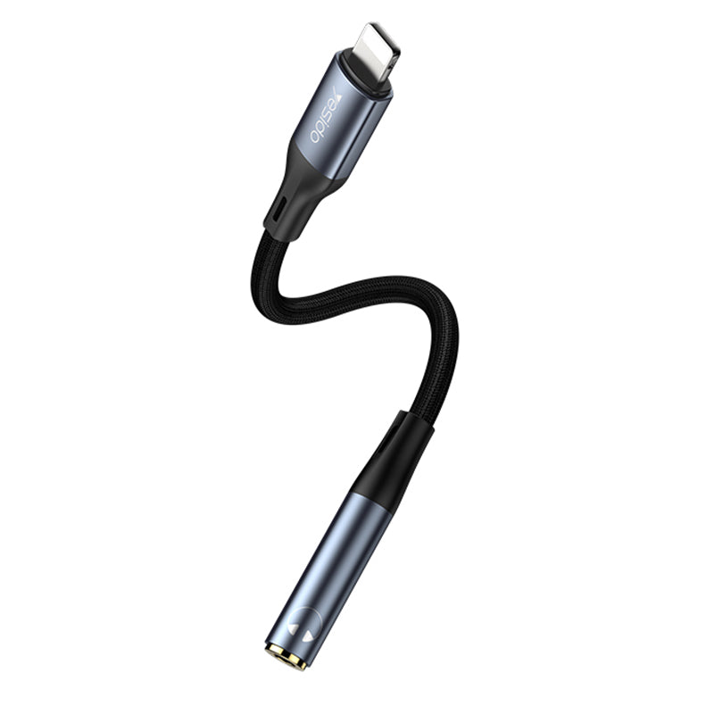 Uniqkart YAU37 15CM Lightning Male to 3.5mm Female AUX Cable Audio Adapter Cord Headphones Earphone Jack for iPhone