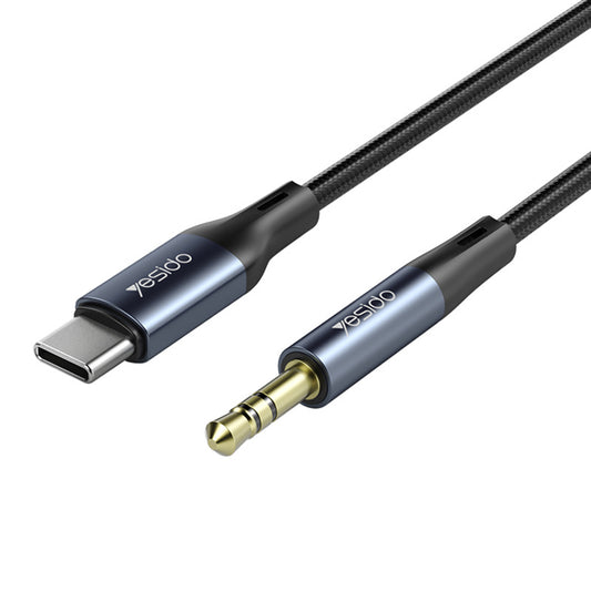 Uniqkart YAU36 100CM USB-C to 3.5mm Audio Aux Cable Type-C Adapter to 3.5mm Headphone Stereo AUX Cord