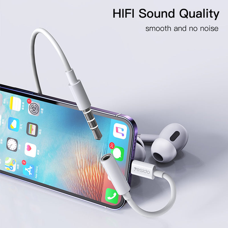 Uniqkart YAU31 Lightning Male to 3.5mm AUX Female Cable Headphone Jack Adapter Bluetooth Connection Phone Call and Listen to Music
