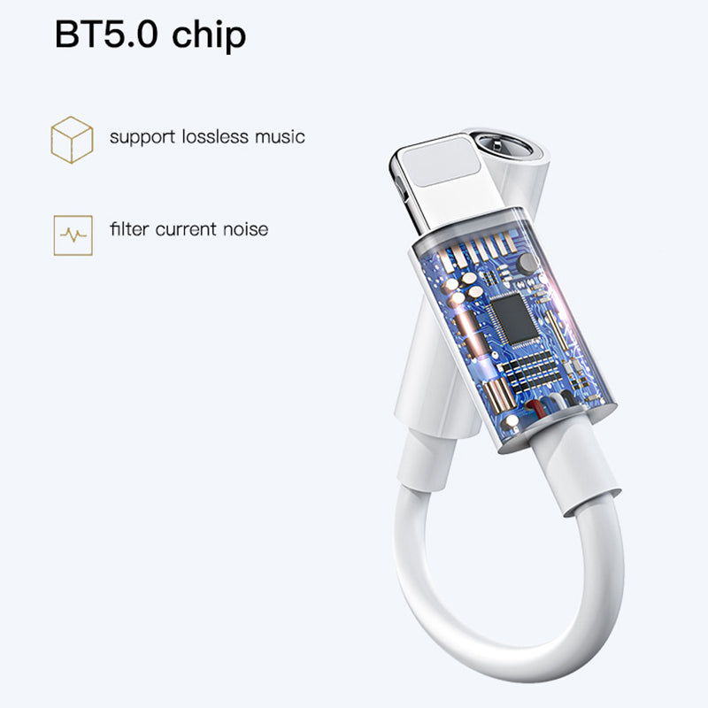 Uniqkart YAU31 Lightning Male to 3.5mm AUX Female Cable Headphone Jack Adapter Bluetooth Connection Phone Call and Listen to Music