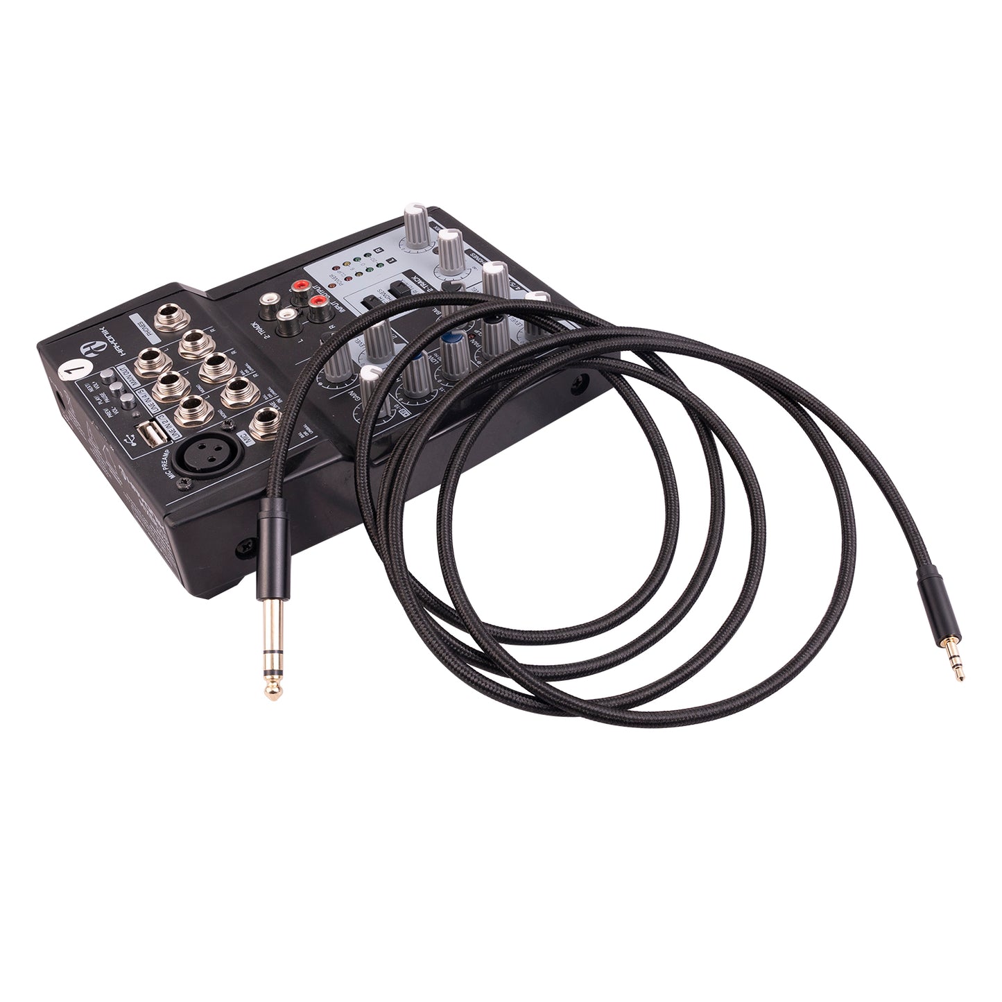 3662BK 2m For Mixer Amplifier 3.5mm to 6.35mm Male to Male Audio Adapter Gold Plated Jack Aux Cable