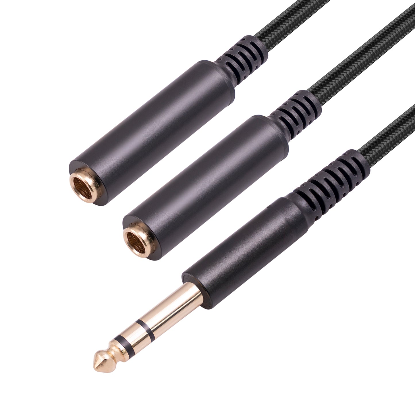 3718 30cm 6.35mm 1 / 4 Inch 1 Male to 2 Female Stereo Y Splitter Audio Cable for Guitar / Amplifier / Mixer