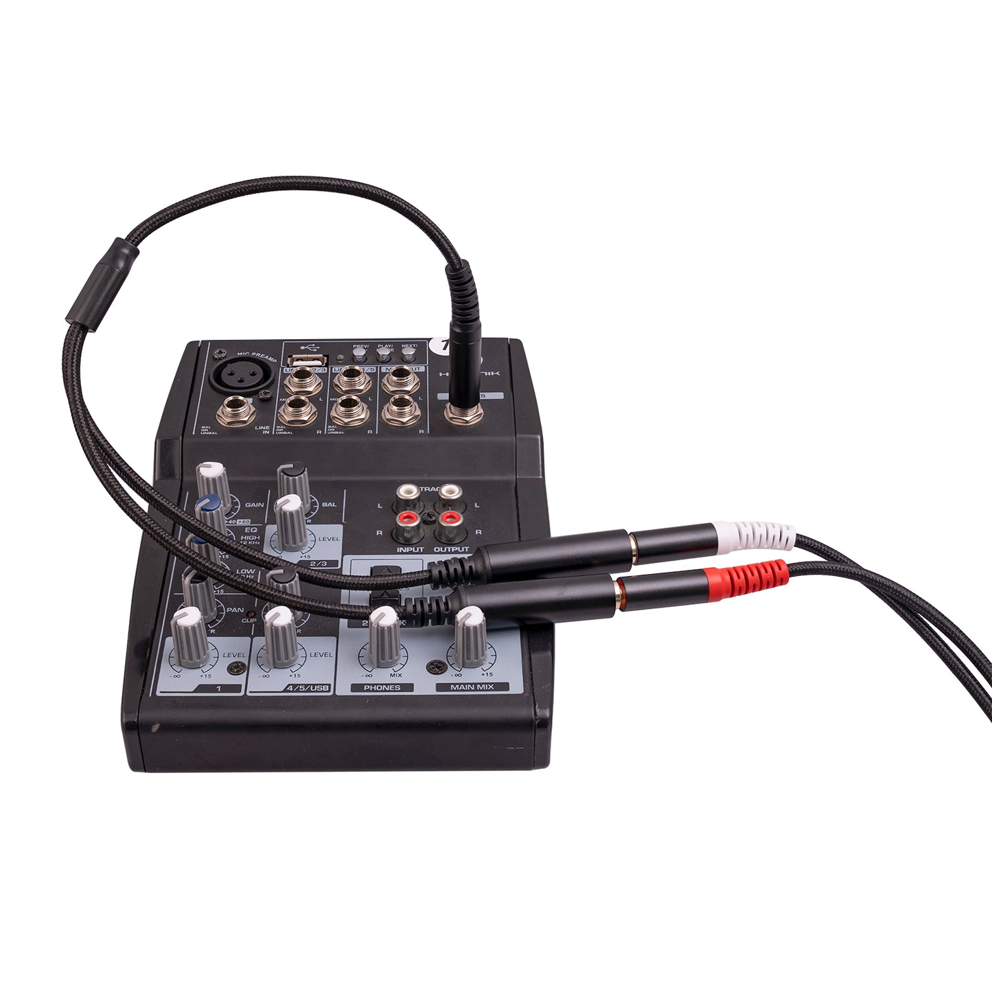 3718 30cm 6.35mm 1 / 4 Inch 1 Male to 2 Female Stereo Y Splitter Audio Cable for Guitar / Amplifier / Mixer
