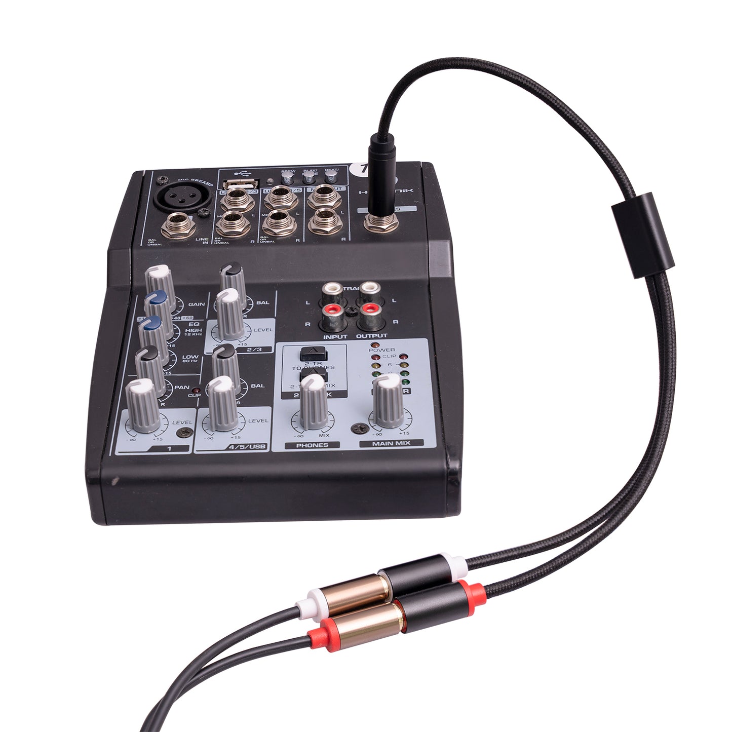 3712 0.3m 6.35mm Male to Dual RCA Female Splitter Cable 1 / 4 Inch Male Stereo to 2 RCA Female Adapter Line