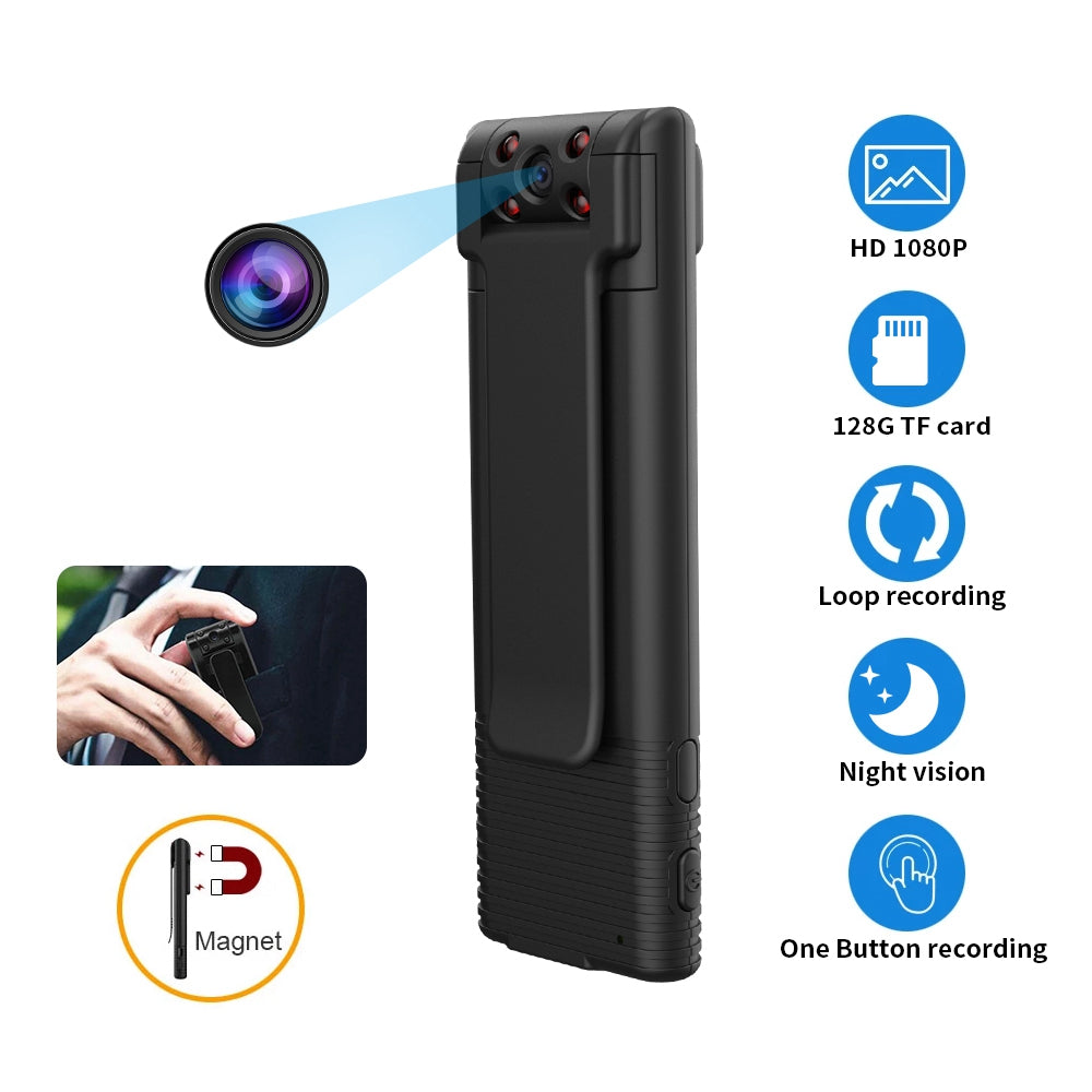 B21 1080P HD Smart Camera Pen 180-Degree Rotating Lens Camera Magnetic Mini Recorder Camera with Back Clamp