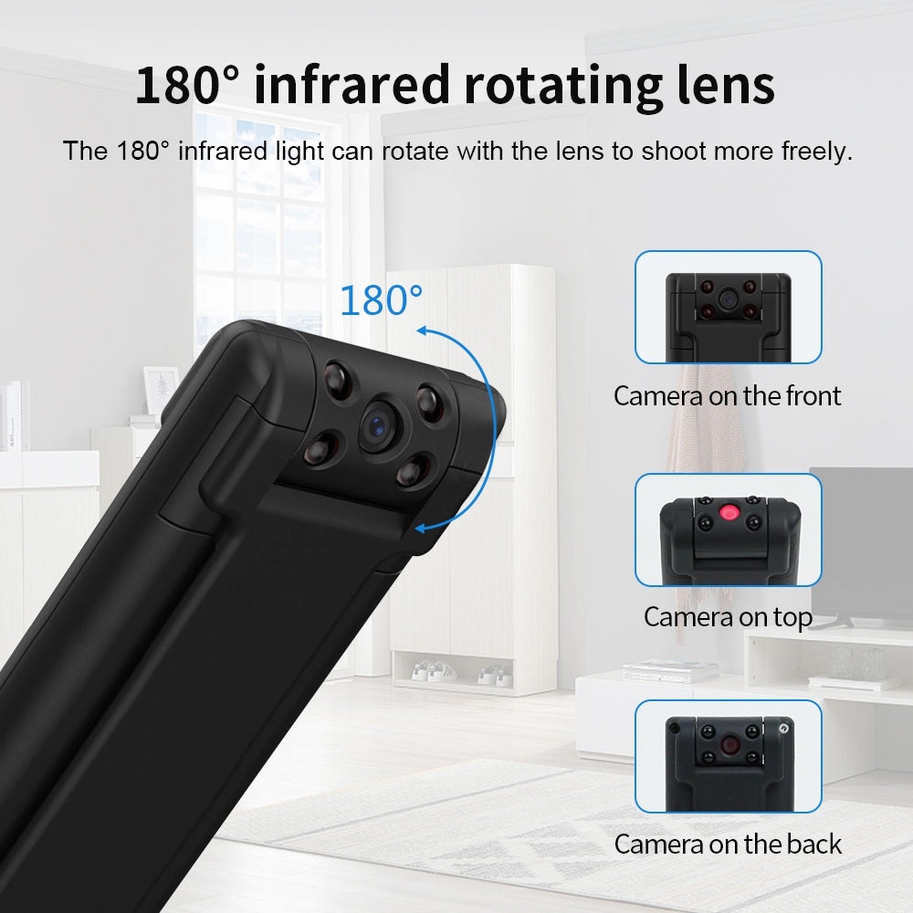 B21 1080P HD Smart Camera Pen 180-Degree Rotating Lens Camera Magnetic Mini Recorder Camera with Back Clamp