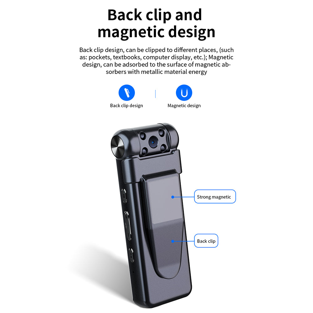 V18 32GB 1080P HD Back Clip Video Recorder Camera with Motion Detection and Infrared Night Vision