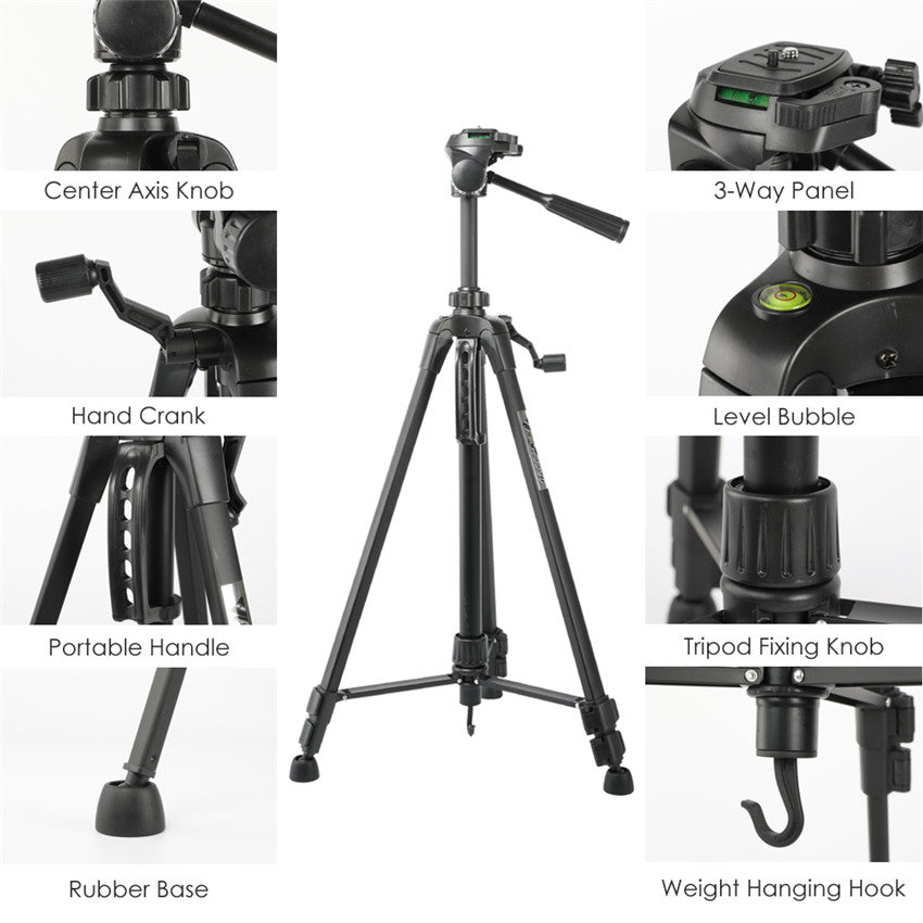 WEIFENG 3520 Aluminum Alloy with Three-way Panel Ball Head Tripod for Canon Nikon Sony SLR (with Maximum Load of 3kg)