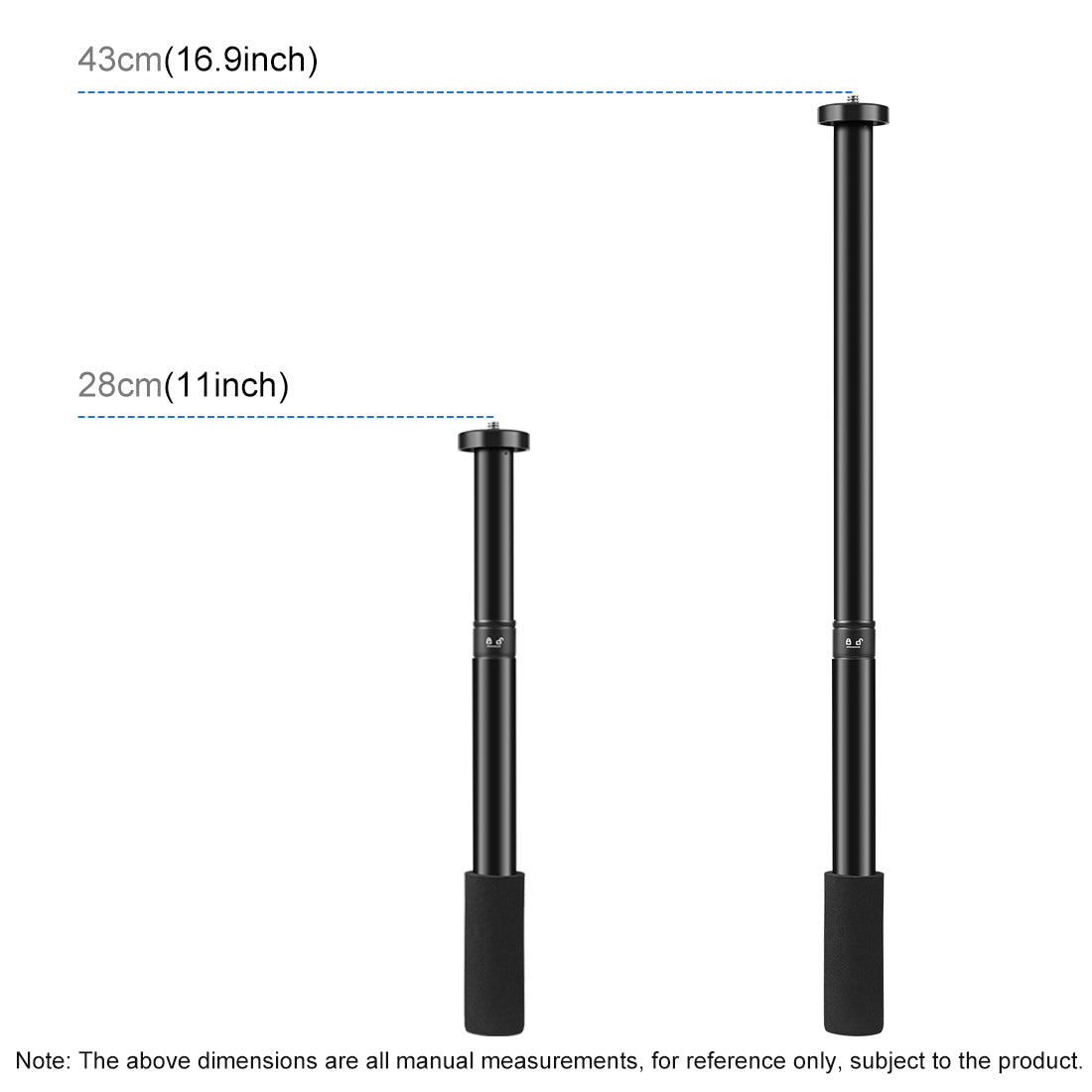 PULUZ 1/4inch Screw Aluminum Alloy Handheld Adjustable Tripod Mount Monopod Extension Central Shaft Rod