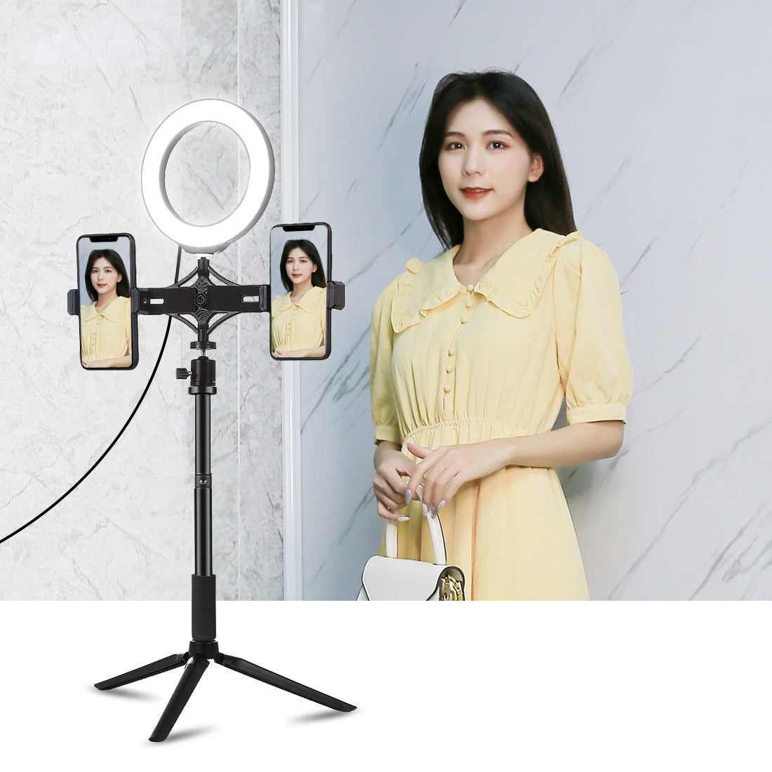 PULUZ 1/4inch Screw Aluminum Alloy Handheld Adjustable Tripod Mount Monopod Extension Central Shaft Rod