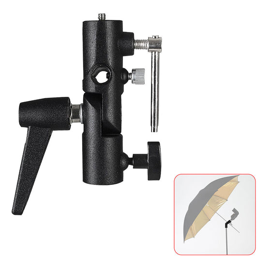 H Type Hot Shoe Flash Bracket Umbrella Holder Light Stand for Camera