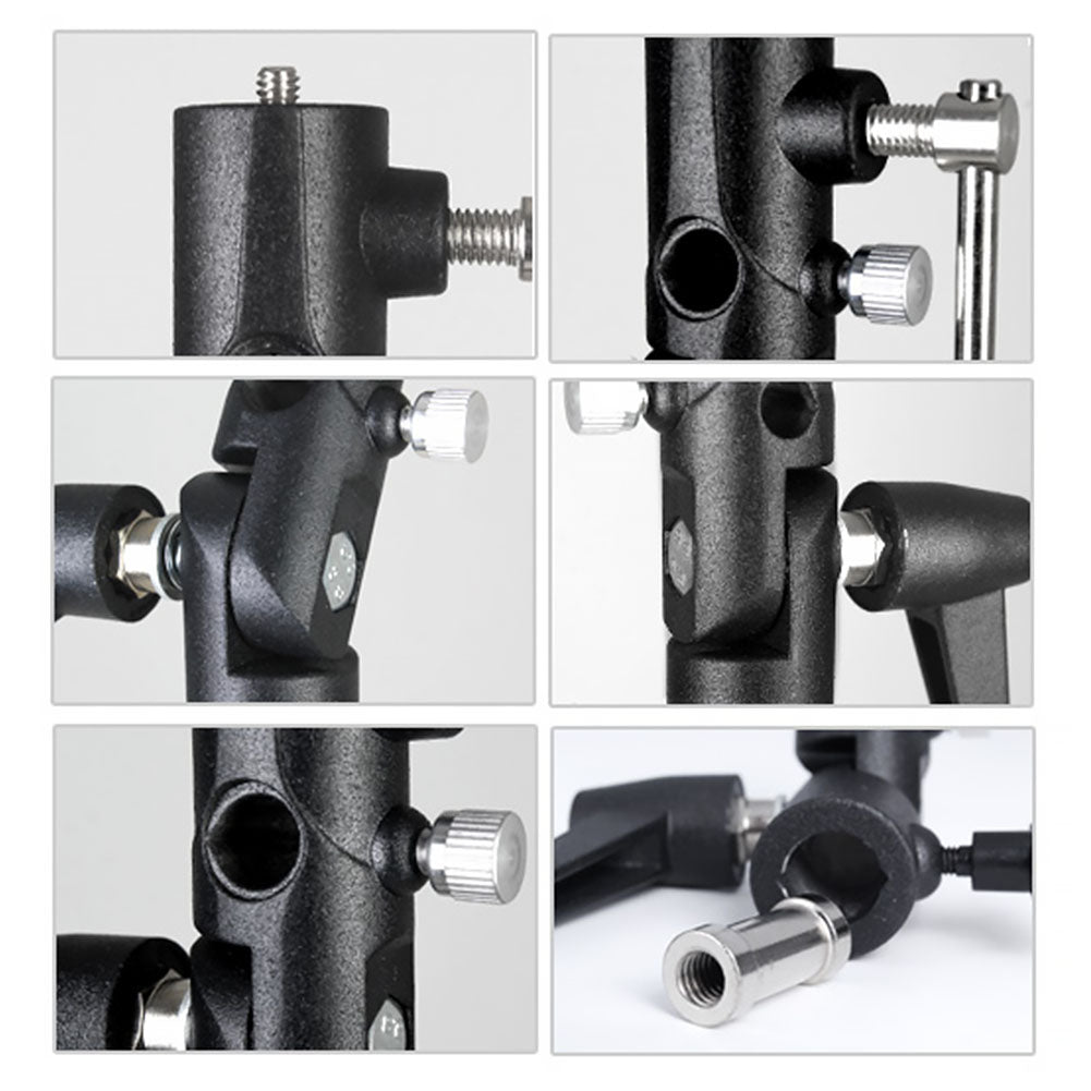 H Type Hot Shoe Flash Bracket Umbrella Holder Light Stand for Camera