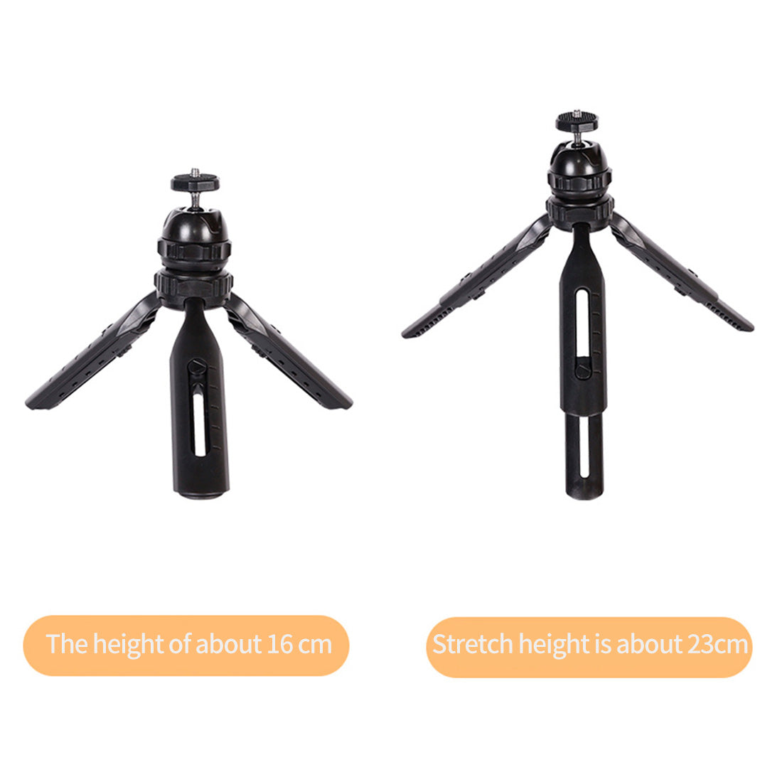 Mini Foldable 360&#176; Rotation 1/4-Inch Connector Tripod Desktop Stand for GoPro Action Camera Smartphone