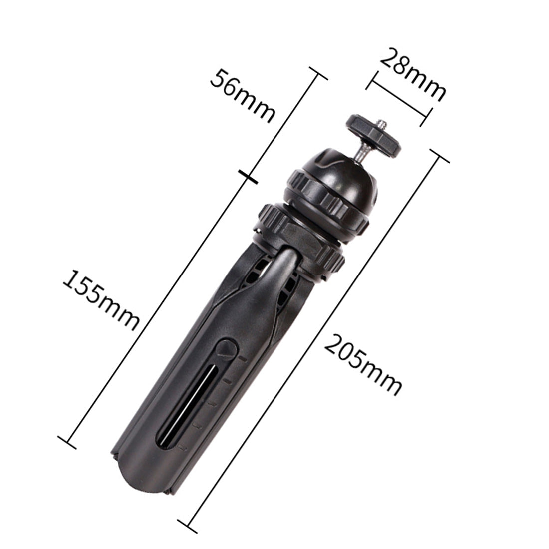 Mini Foldable 360&#176; Rotation 1/4-Inch Connector Tripod Desktop Stand for GoPro Action Camera Smartphone