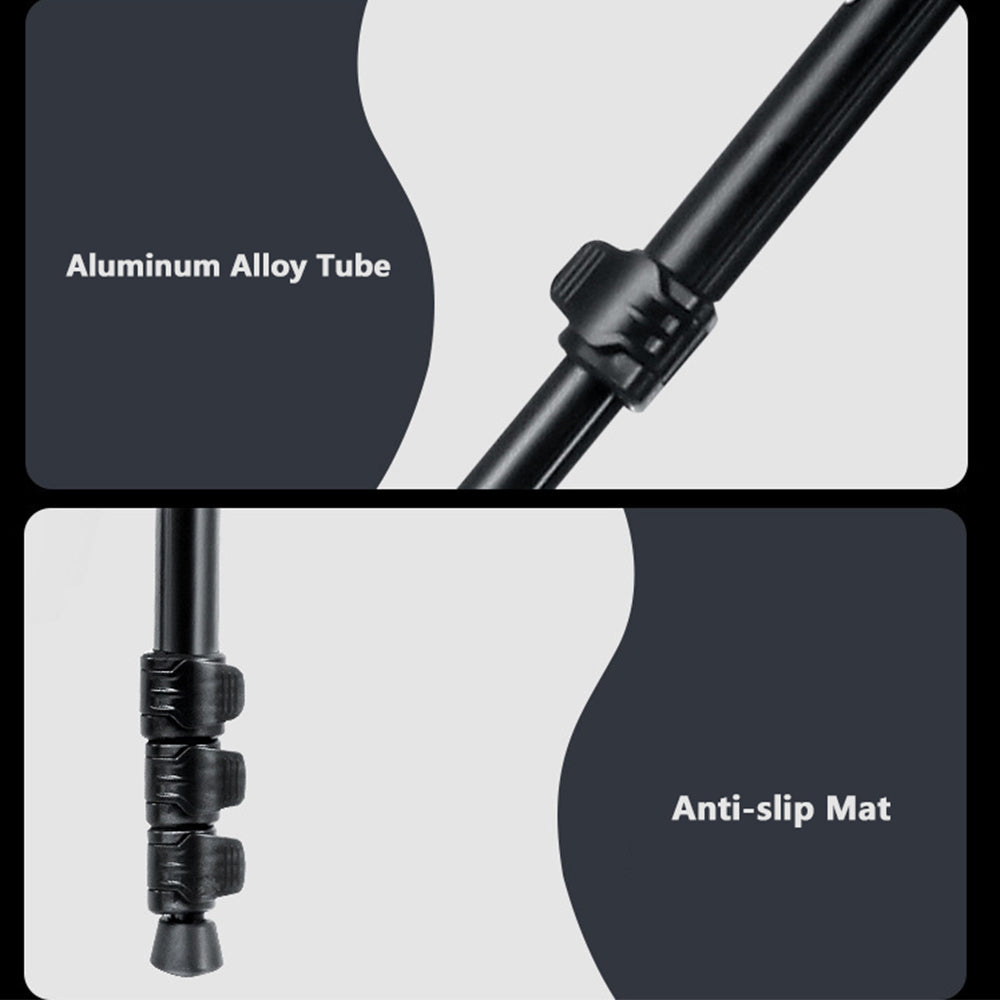 Uniqkart K168 Aluminum Tripod Stand 4-Section Adjustable Monopod with Pan Tilt Head for DSLR SLR Camera