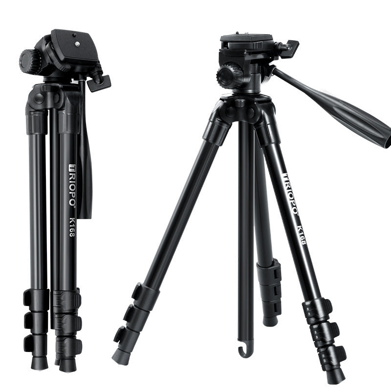 Uniqkart K168 Aluminum Tripod Stand 4-Section Adjustable Monopod with Pan Tilt Head for DSLR SLR Camera