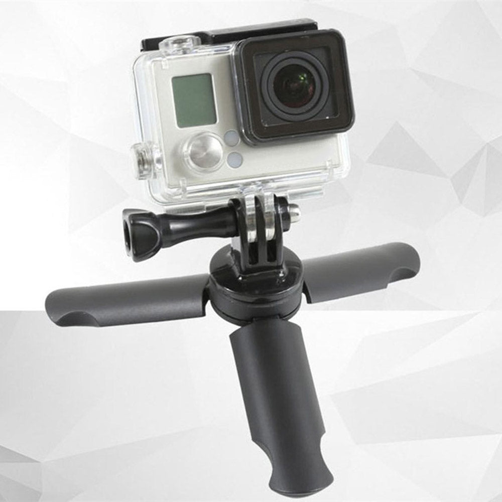 Desktop Mini Folding Tripod Stand with 1 / 4 inch Screw Adapter Thickened Handle Tripod Stand for Action Camera, Selfie Stick Universal Portable Tripod