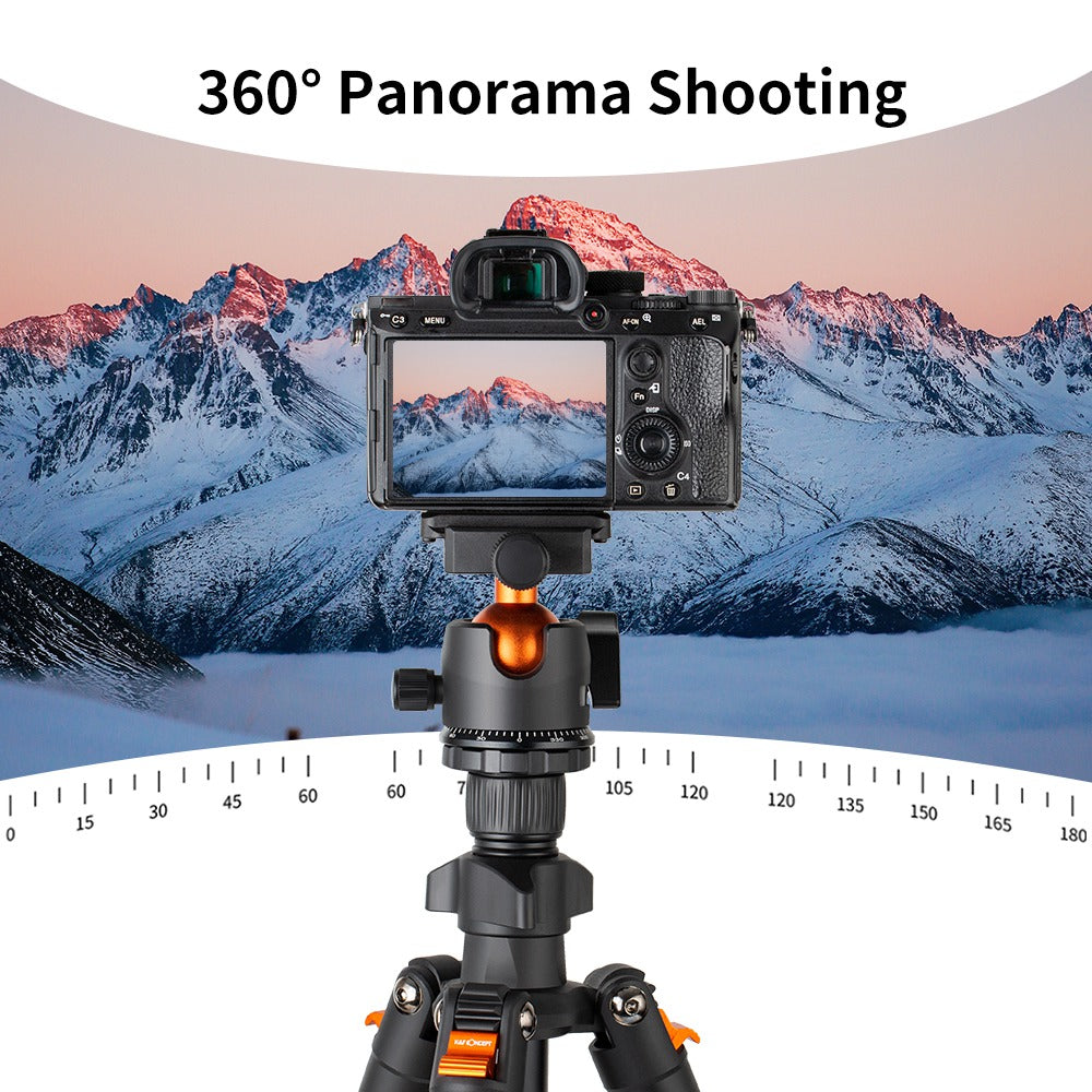 K&F CONCEPT KF09.101 4-Section Camera Tripod Flexible Extendable Vlog Video Recording Holder Stand Birdwatching 8KG Max Load Camera Mount with 1 / 4 Inch Adapter Screw