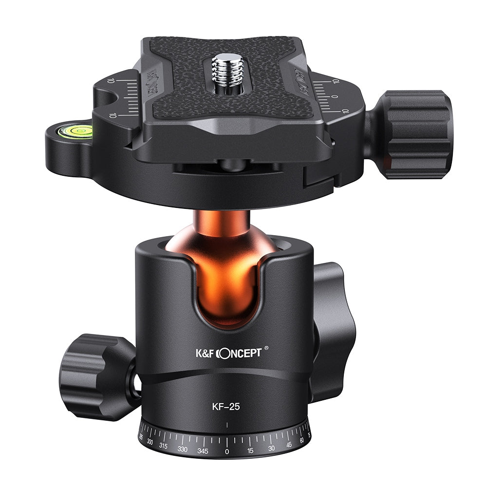 K&amp;F CONCEPT KF31.029V3 25mm Camera Tripod Ball Head with 1 / 4-inch Quick Release Plate and Spirit Level for Tripod Monopod