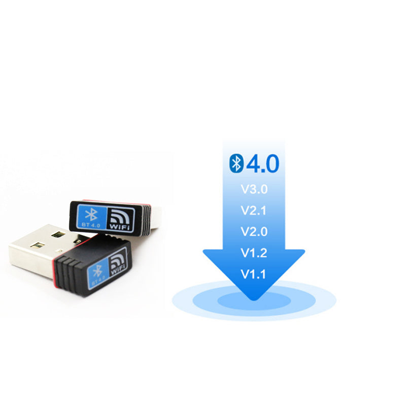 RTL8723BU USB WiFi + Bluetooth 4.0 Adapter 150Mbps Transmission Rate 2-in-1 Adapter Portable Mini USB WiFi Converter for Bluetooth Speaker / Mouse / Keyboard