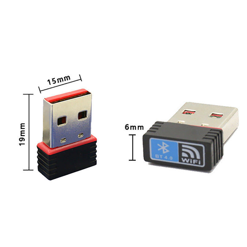 RTL8723BU USB WiFi + Bluetooth 4.0 Adapter 150Mbps Transmission Rate 2-in-1 Adapter Portable Mini USB WiFi Converter for Bluetooth Speaker / Mouse / Keyboard