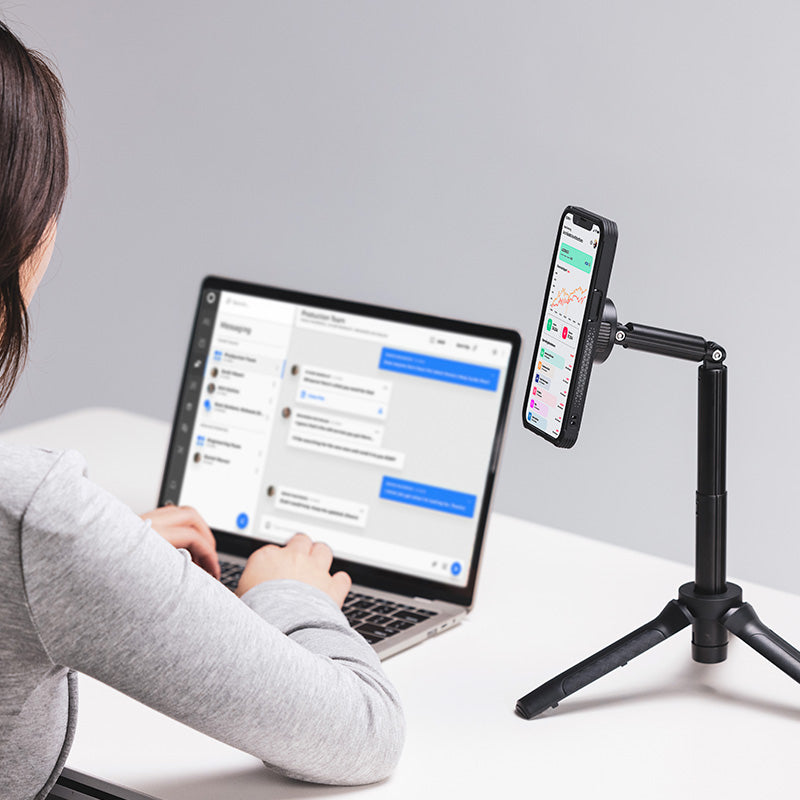 Uniqkart O-LOCK Quick Release Telescopic Desktop Phone Holder Tripod Adjustable Cell Phone Support Stand