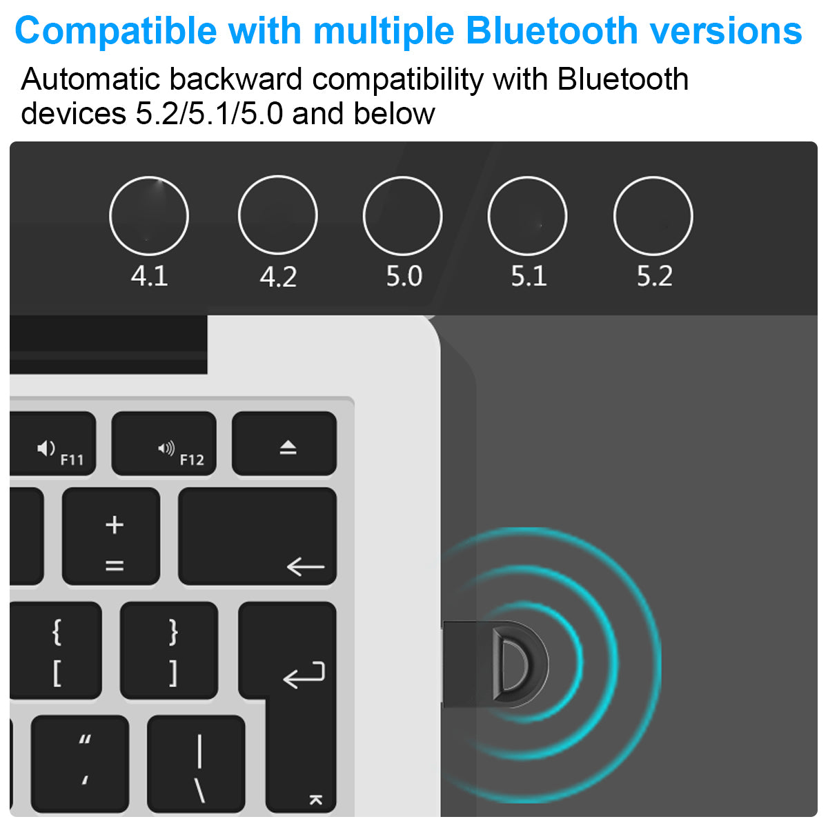 B-001 Bluetooth 5.3 USB Adapter Receiver Transmitter Wireless Dongle for PC Bluetooth Headset Speaker Mouse