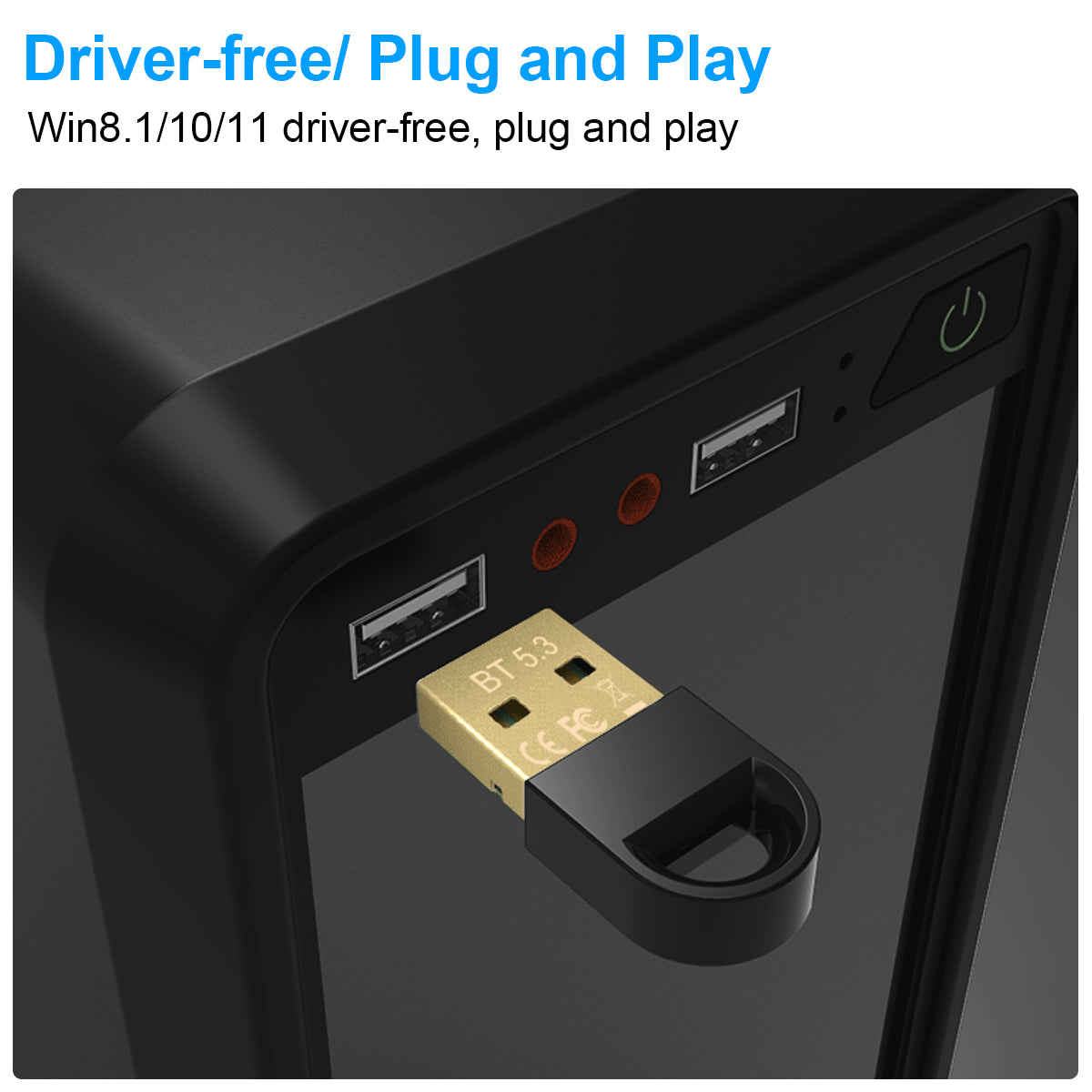 B-001 Bluetooth 5.3 USB Adapter Receiver Transmitter Wireless Dongle for PC Bluetooth Headset Speaker Mouse