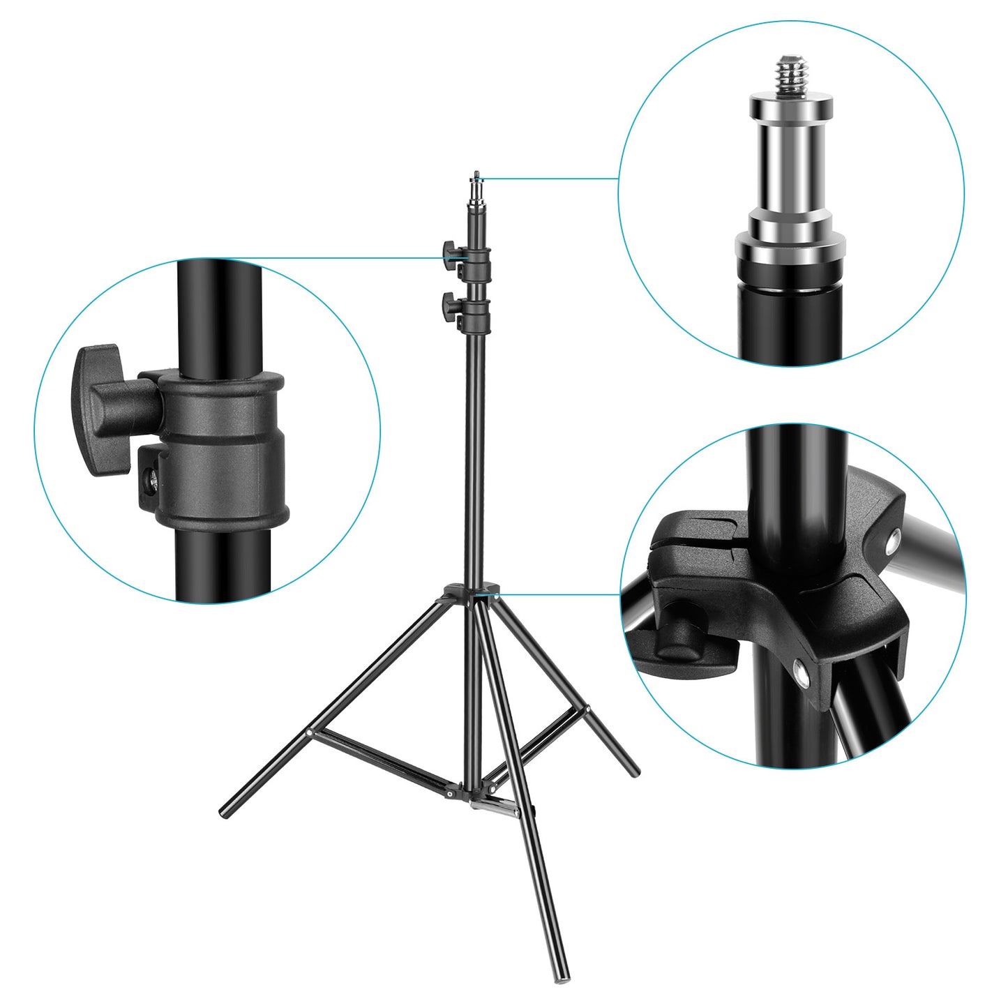 NEEWER NW-346 Foldable 2m Photography Light Stand Portable Tripod Stand Holder for Speedlight, Softbox, Umbrella