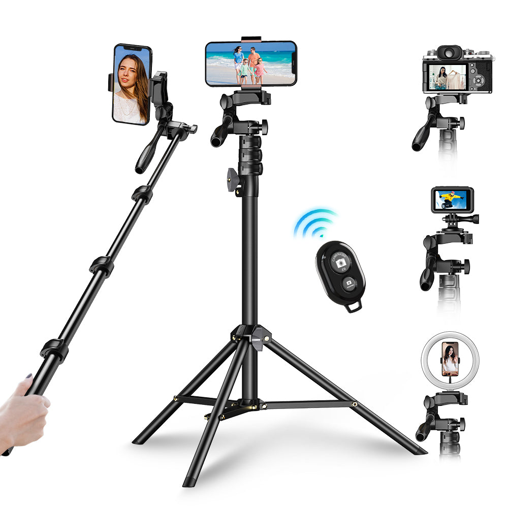 APEXEL APL-JJ070 20inch-70inch Height Adjustment Tripod Cell Phone Selfie Stick for Video Recording Live Streaming