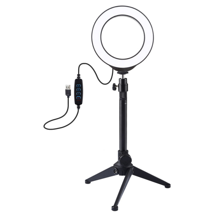 Puluz Desktop Tripod Holder + 4.7 inch USB 3 Modes Dimmable LED Ring Vlogging Photography Video Light Kits
