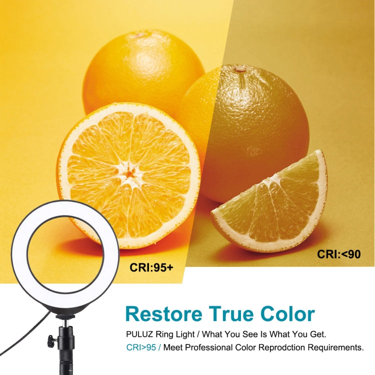 Puluz Desktop Tripod Holder + 4.7 inch USB 3 Modes Dimmable LED Ring Vlogging Photography Video Light Kits