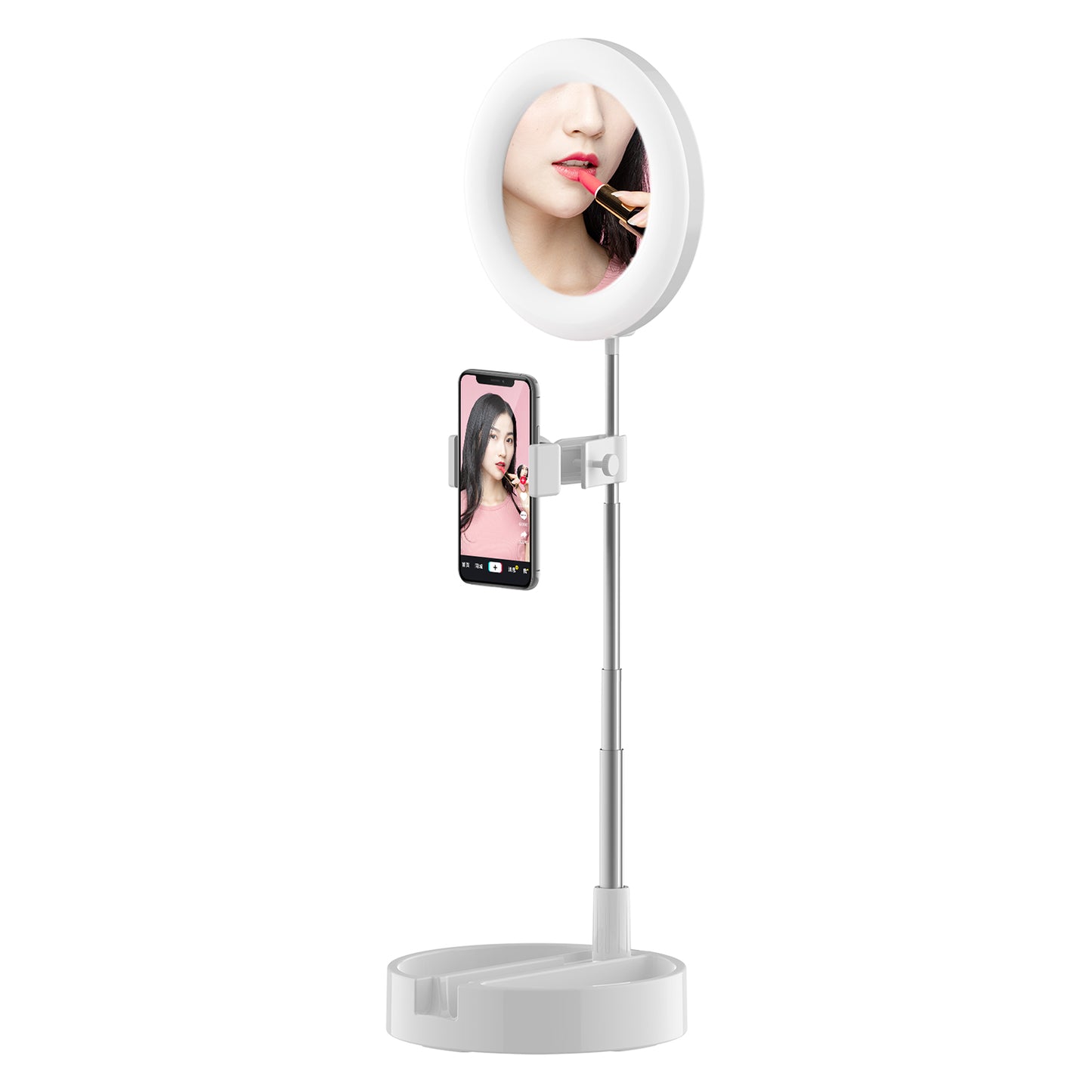 G3 64-LED Foldable Fill Light Mobile Phone Live Broadcast Bracket - White