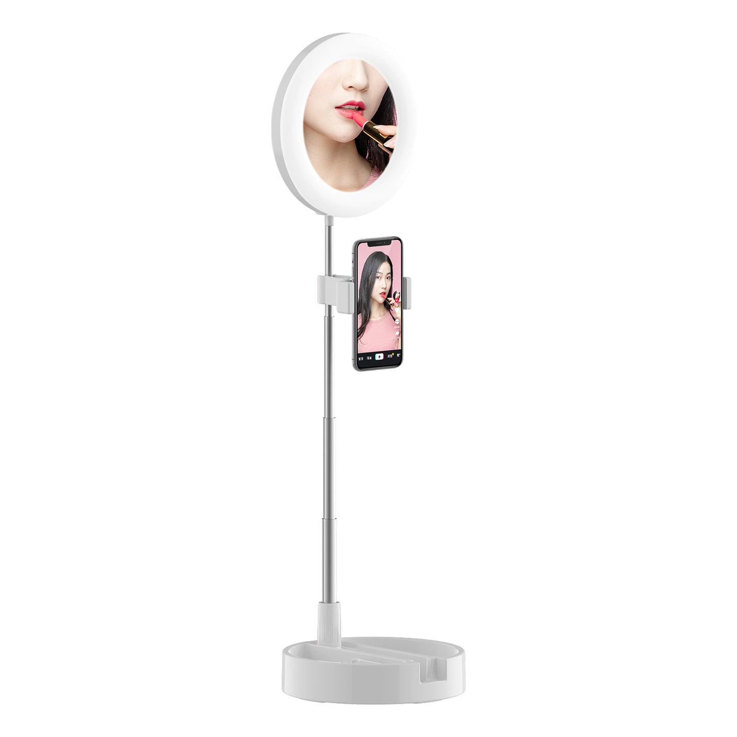 G3 64-LED Foldable Fill Light Mobile Phone Live Broadcast Bracket - White