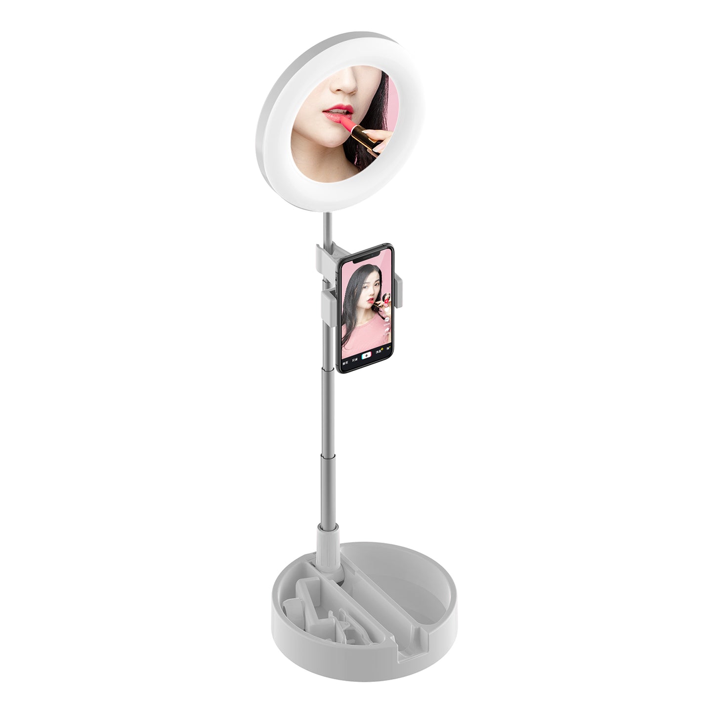 G3 64-LED Foldable Fill Light Mobile Phone Live Broadcast Bracket - White