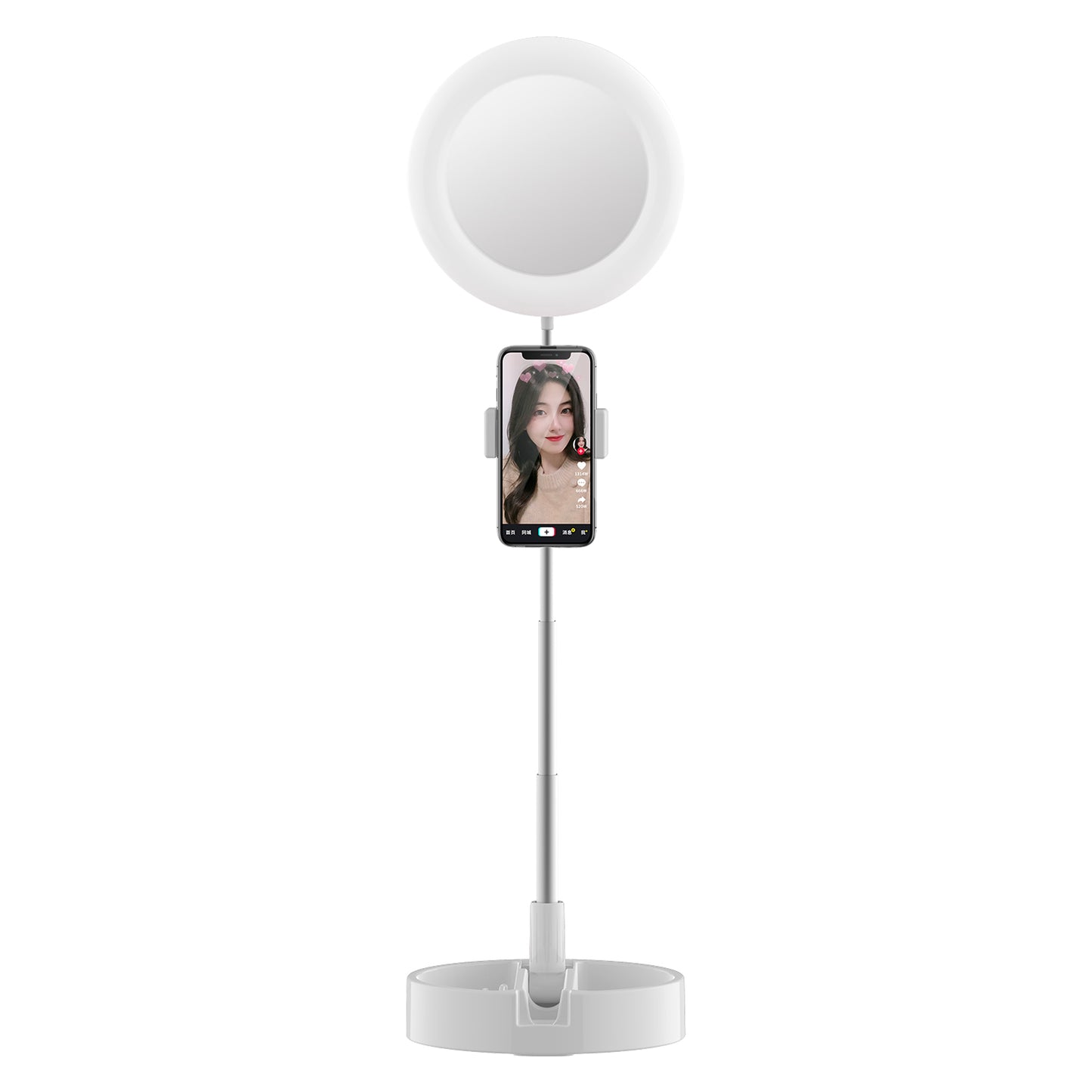 G3 64-LED Foldable Fill Light Mobile Phone Live Broadcast Bracket - White