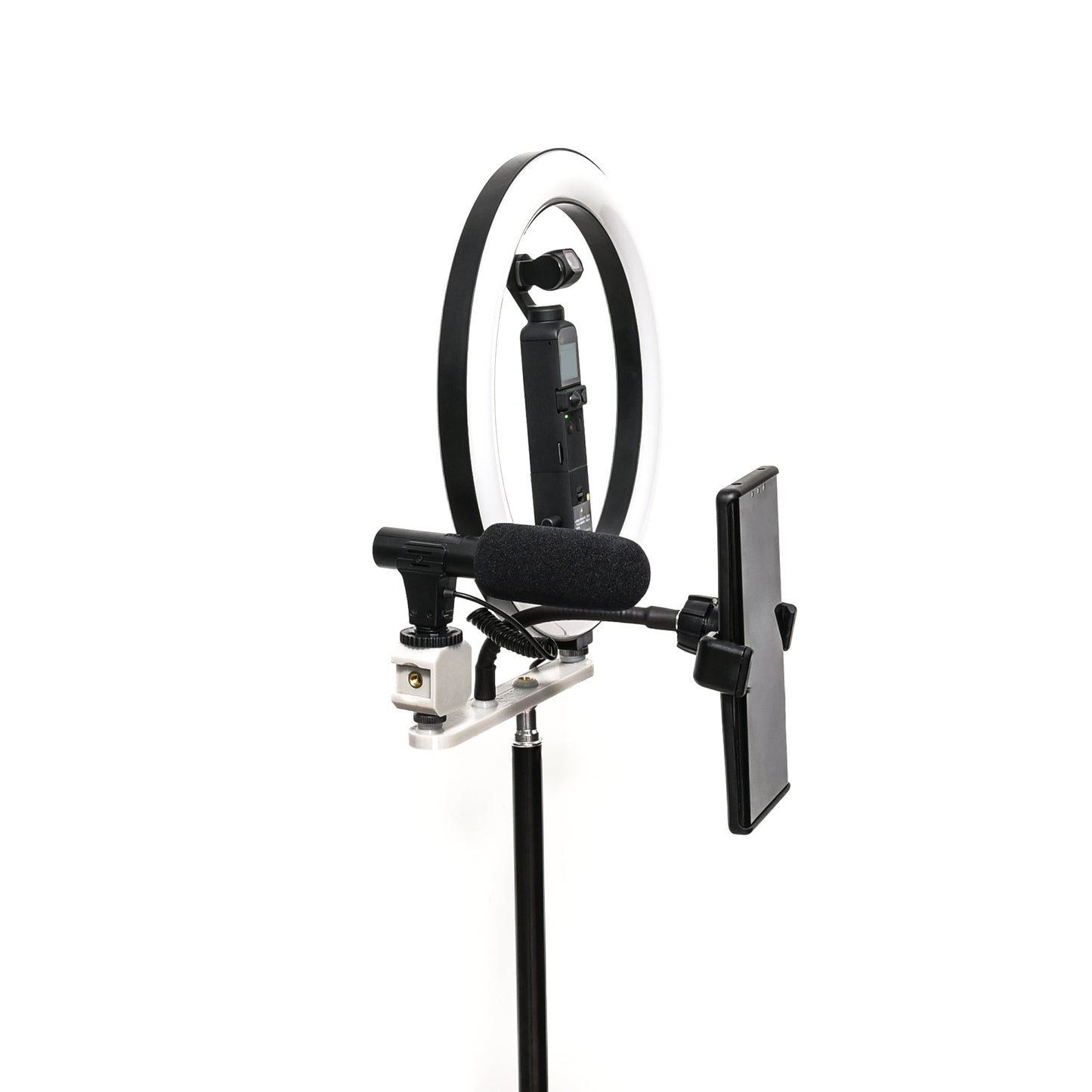 Uniqkart 10-inch LED Ring Vlogging Video Light with Phone Bracket and Tripod Stand for DJI OSMO Pocket 2