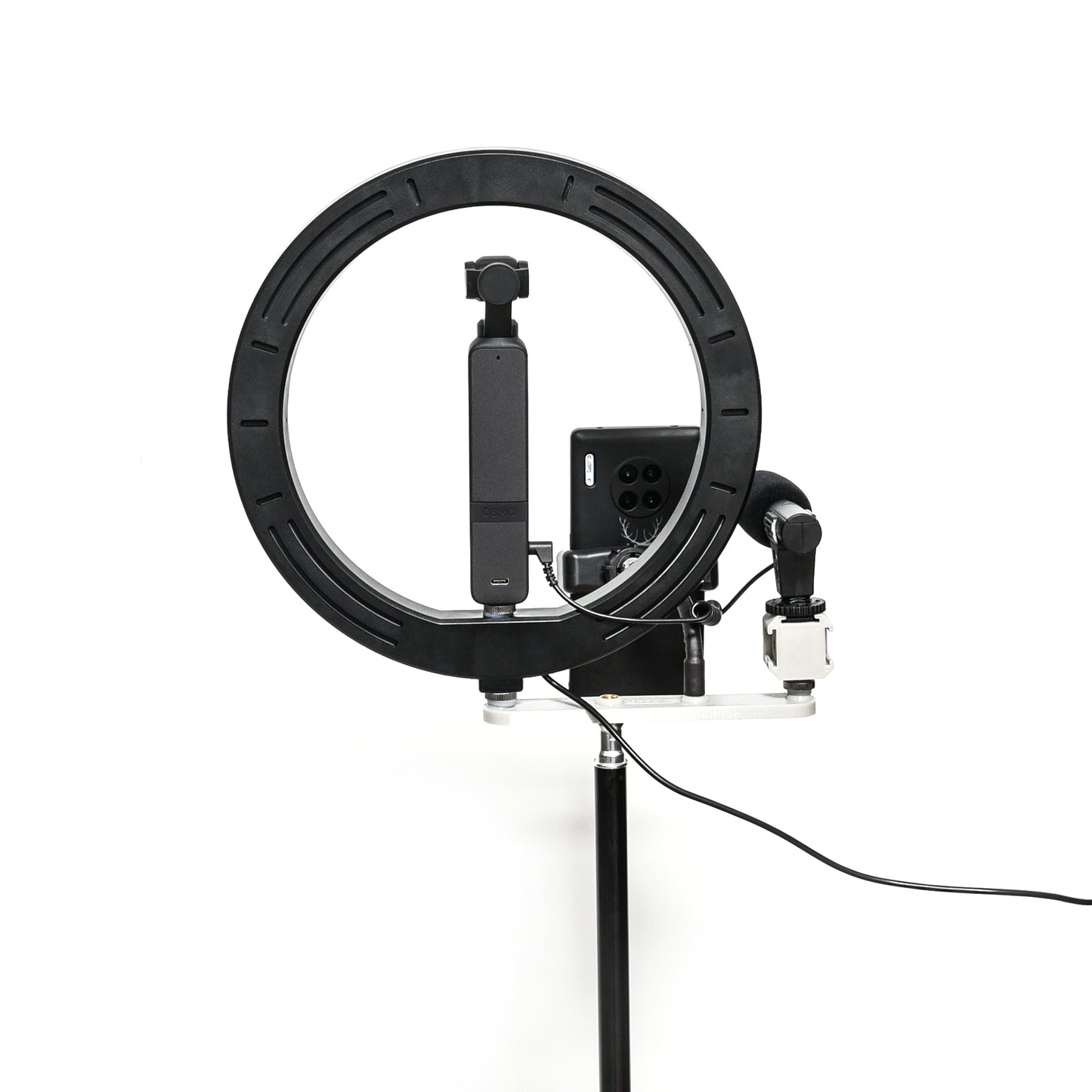 Uniqkart 10-inch LED Ring Vlogging Video Light with Phone Bracket and Tripod Stand for DJI OSMO Pocket 2