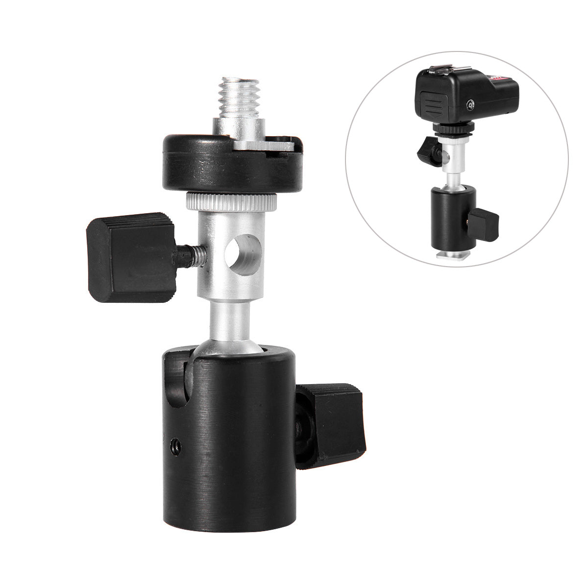 360 Degree Type C Photography Camera Flash Hot Shoe Adapter Umbrella Holder Swivel Light Stand Bracket