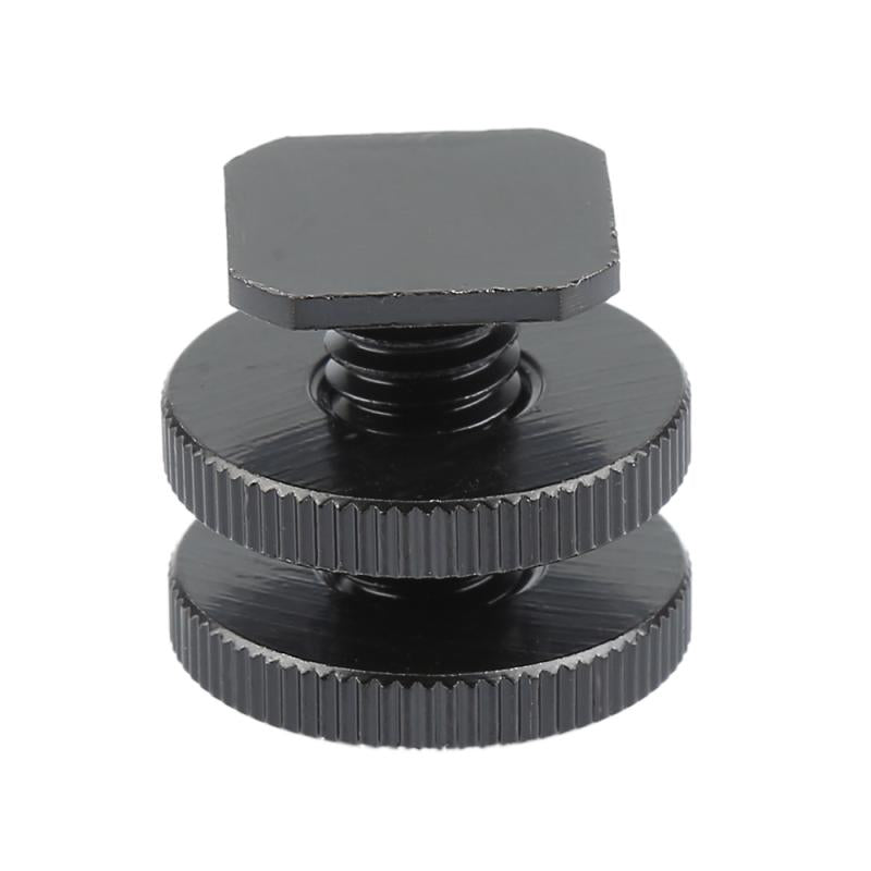1/4 inch Flash Hot Shoe Mount Adapter to Tripod Screw Converter with Double Nuts for DSLR Camera