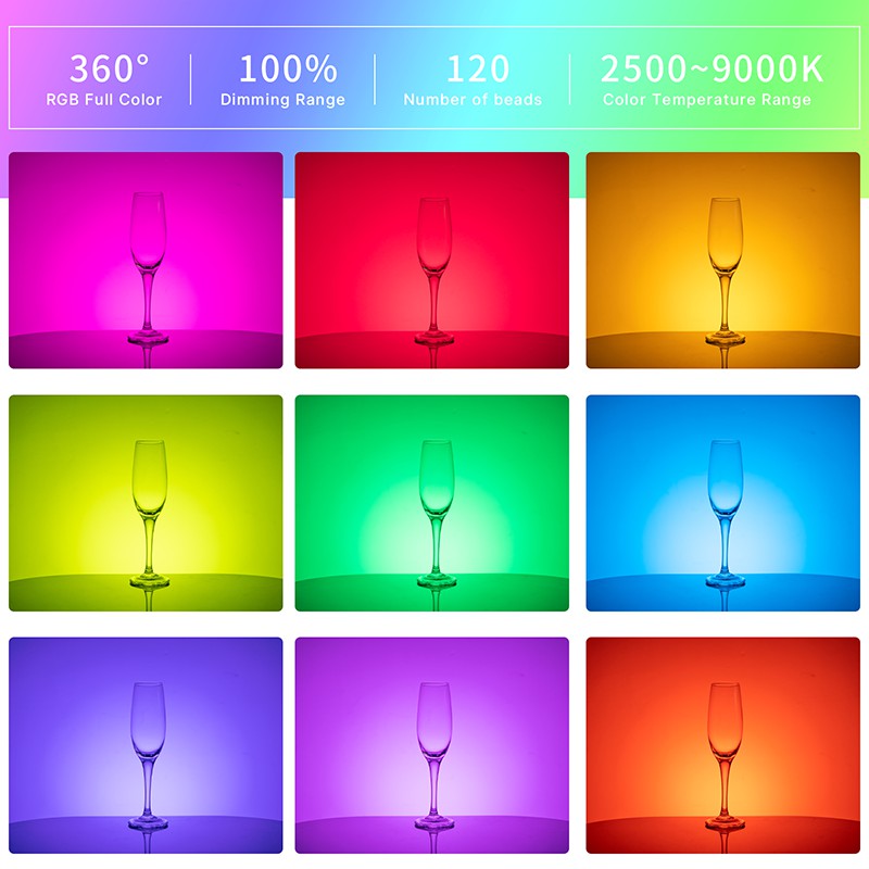 VIJIM VL120 2500K-9000K RGB Led Video Light Dimmable Fill Light with Diffuser Camera Photography Studio Light