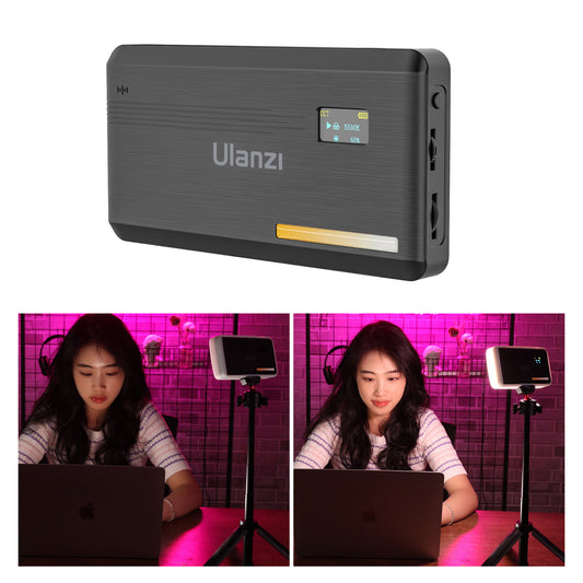 Uniqkart VIJIM VL200 Bi-Color LED Video Light Dimmable 2500K-9000K Camera Fill Light Panel Photography Lighting