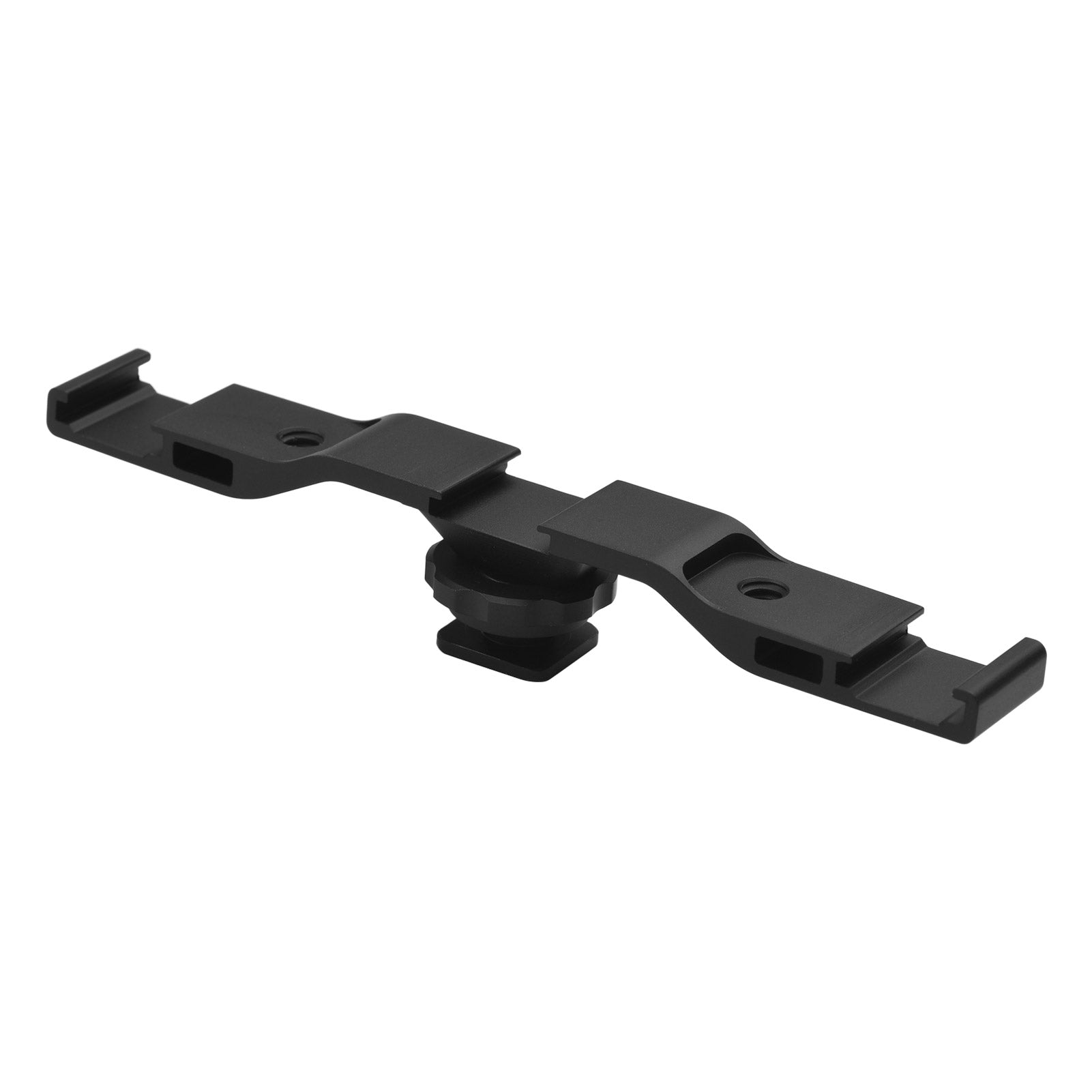 Triple Cold Shoe Extension Bar Universal Cold Shoe Mount Bracket Plate Adapter with 1/4 Screw Hole for Microphone/Video Recording/Live Stream