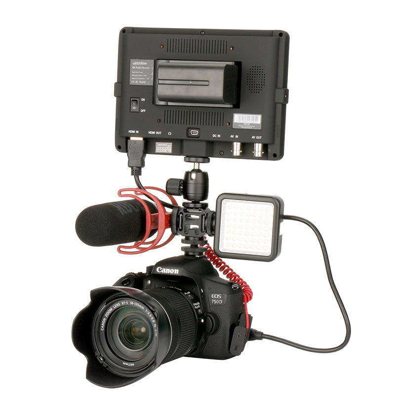 Uniqkart Three Head Cold Shoe Base Connector On-Camera Mount Microphone Fill Light Expansion Metal Adapter