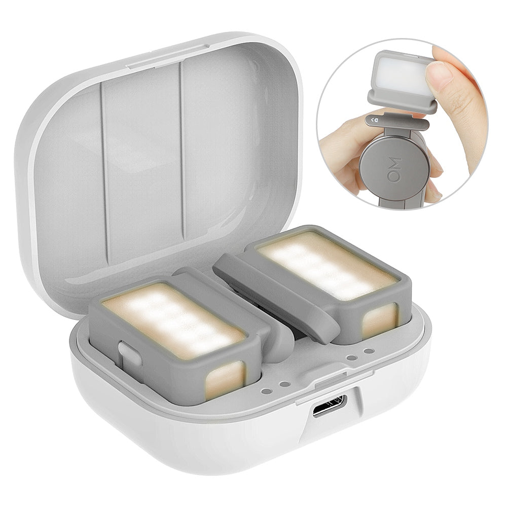 Uniqkart L375 for DJI OM 5/4/SE Gimbal Handheld Stabilizer Two-way Fill Light Vlog Video Recording LED Lamp with Charging Case