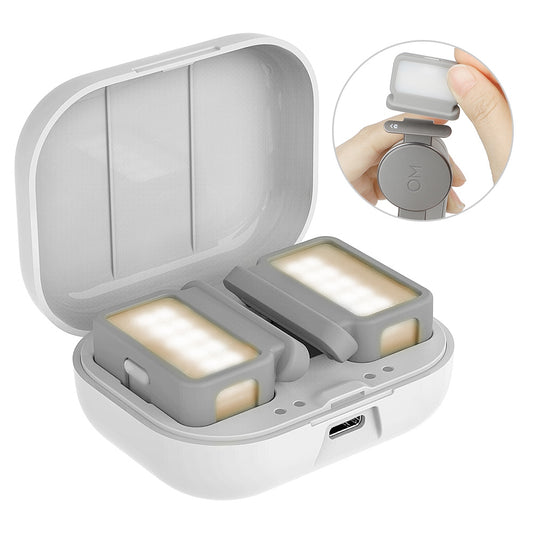 Uniqkart L375 for DJI OM 5/4/SE Gimbal Handheld Stabilizer Two-way Fill Light Vlog Video Recording LED Lamp with Charging Case