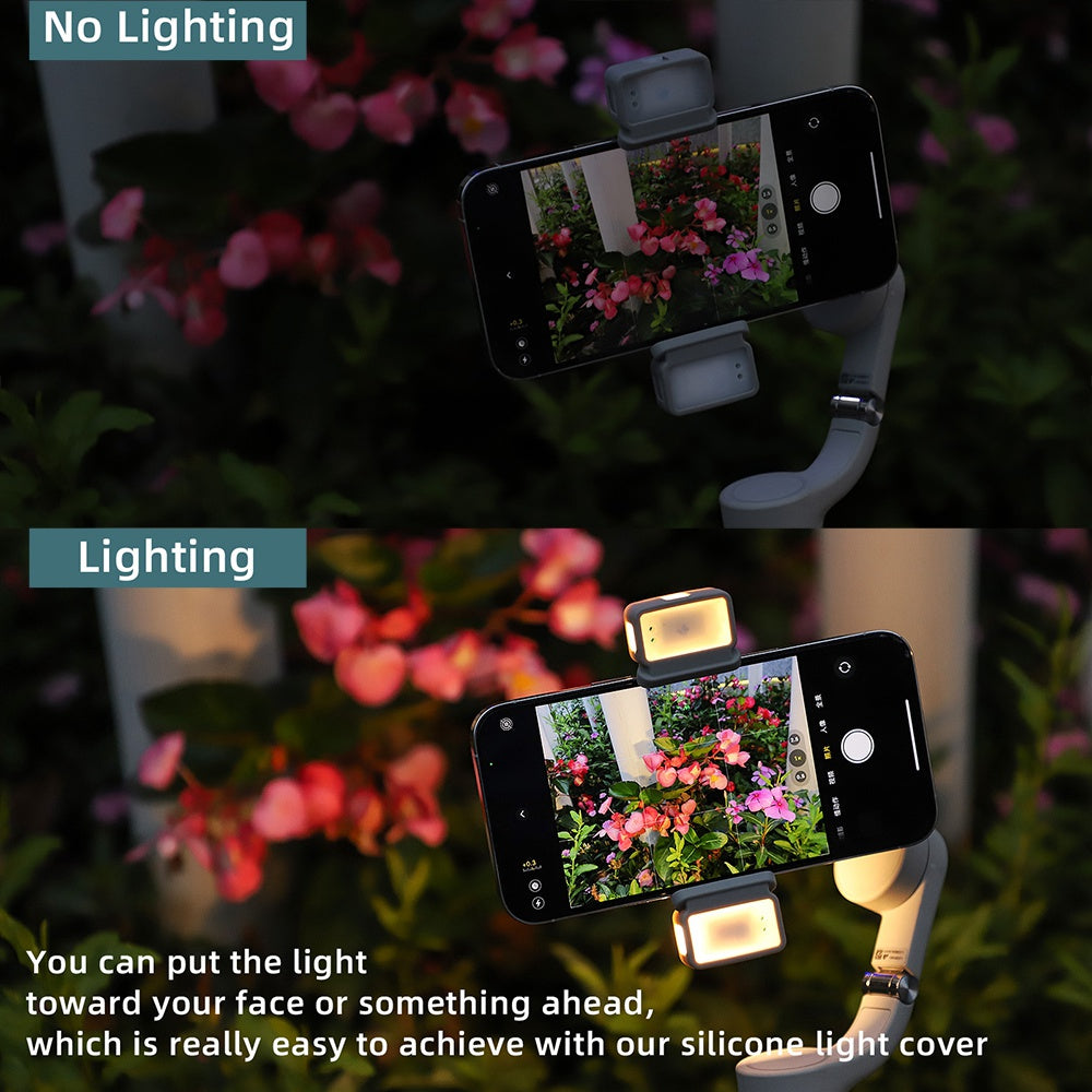 Uniqkart L375 for DJI OM 5/4/SE Gimbal Handheld Stabilizer Two-way Fill Light Vlog Video Recording LED Lamp with Charging Case